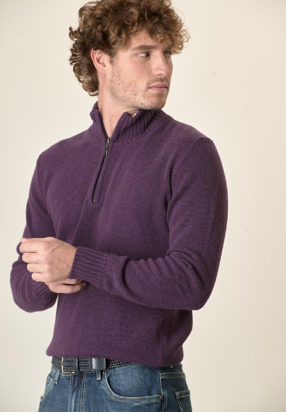 Angelico Lupetto viola misto lana Outlet