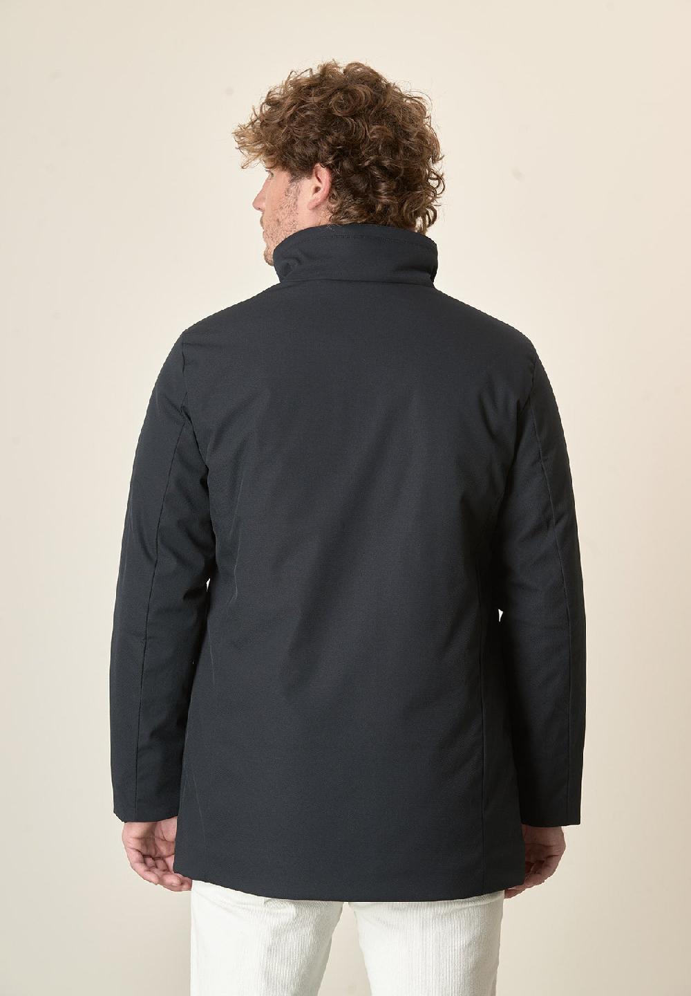 Angelico Parka blu navy pelliccia staccabile Offerte