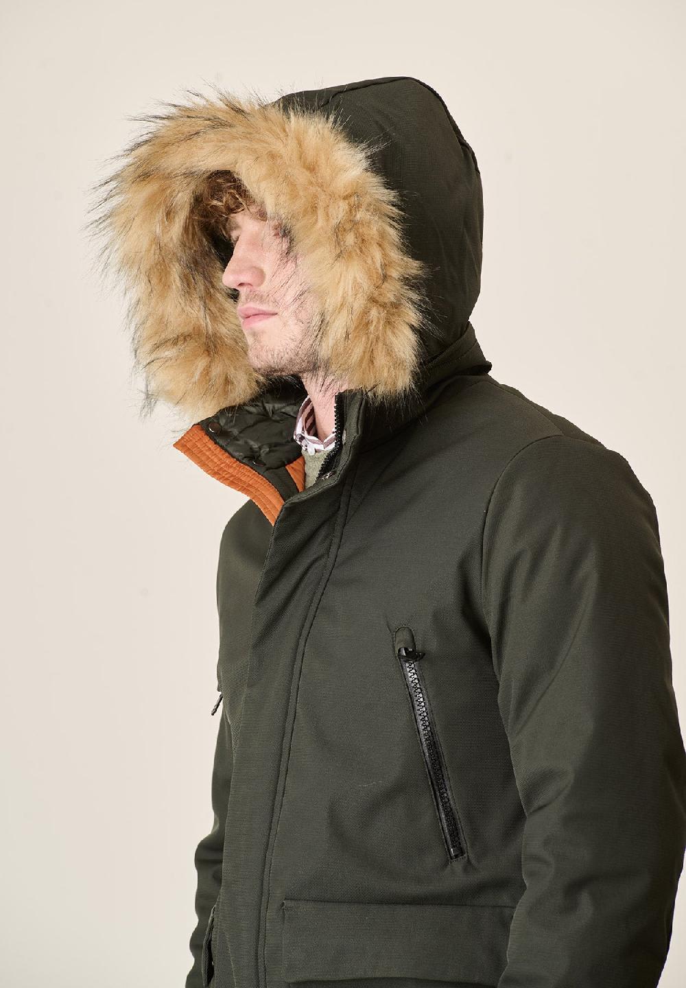 Angelico Parka verde pelliccia staccabile Hotsell