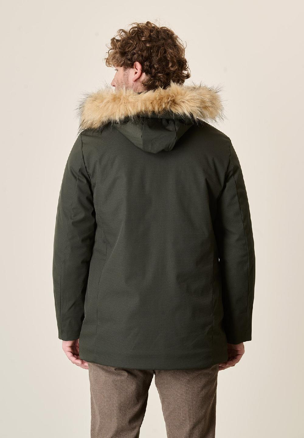 Angelico Parka verde pelliccia staccabile Hotsell