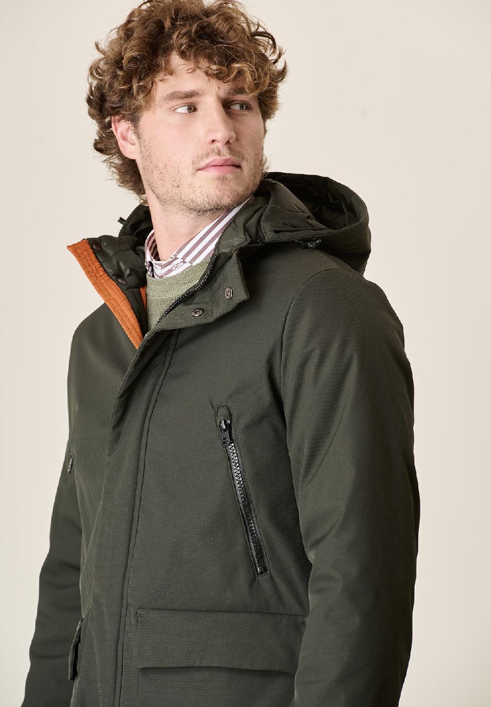 Angelico Parka verde pelliccia staccabile Hotsell