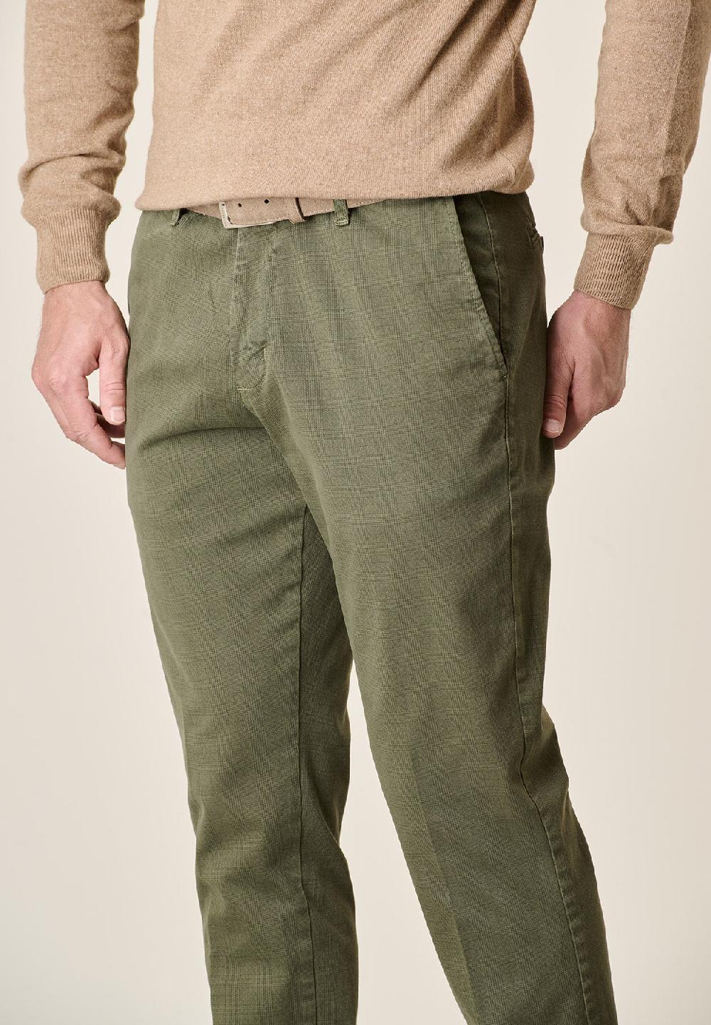Angelico Pantalone verde militare Galles cotone stretch regular fit I Più Venduti