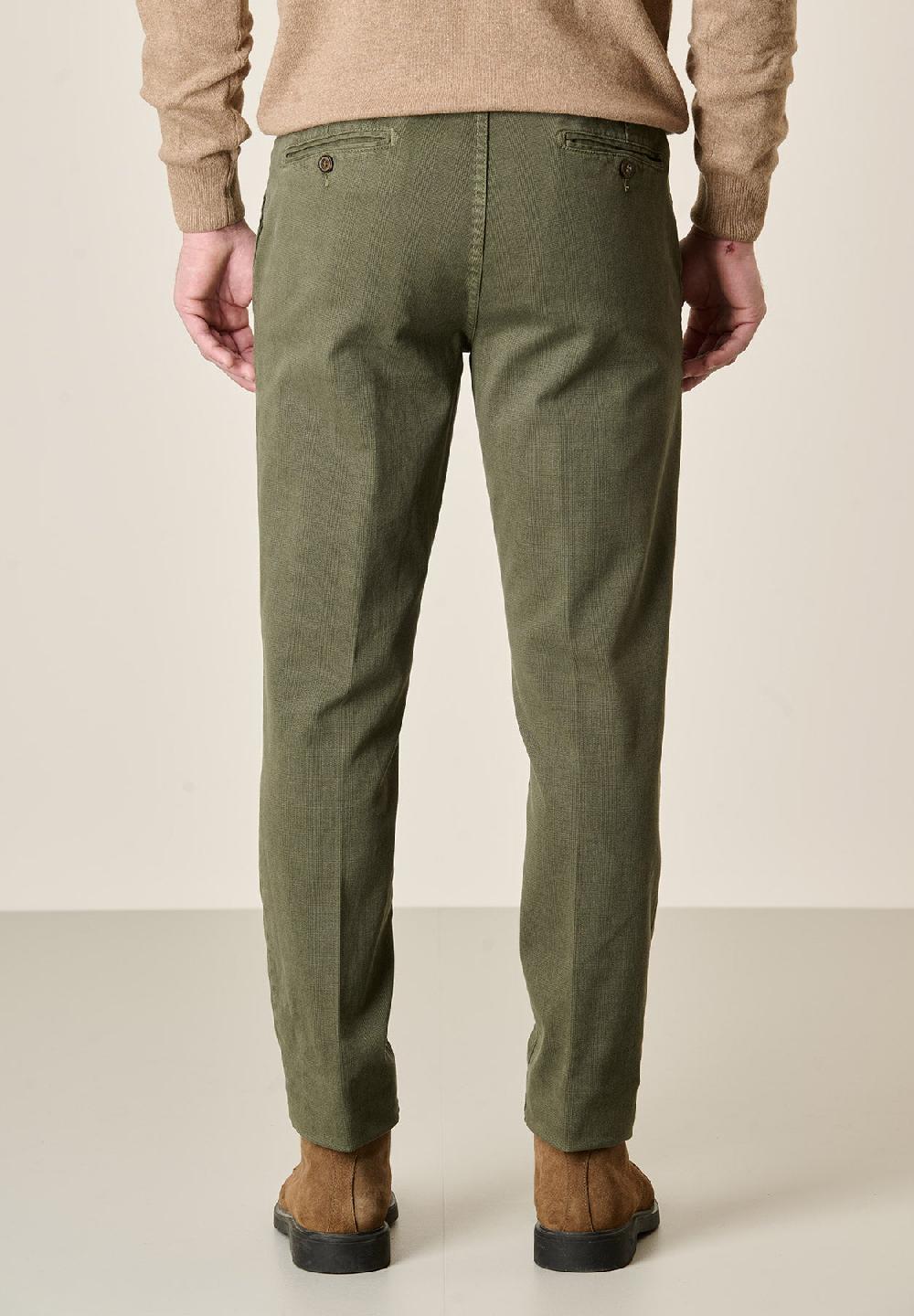 Angelico Pantalone verde militare Galles cotone stretch regular fit I Più Venduti