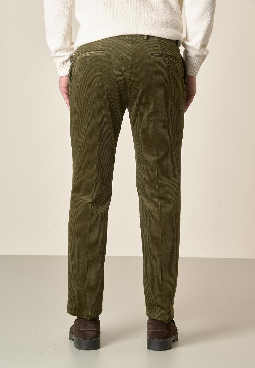 Angelico Pantalone verde velluto coste larghe custom fit In Saldo