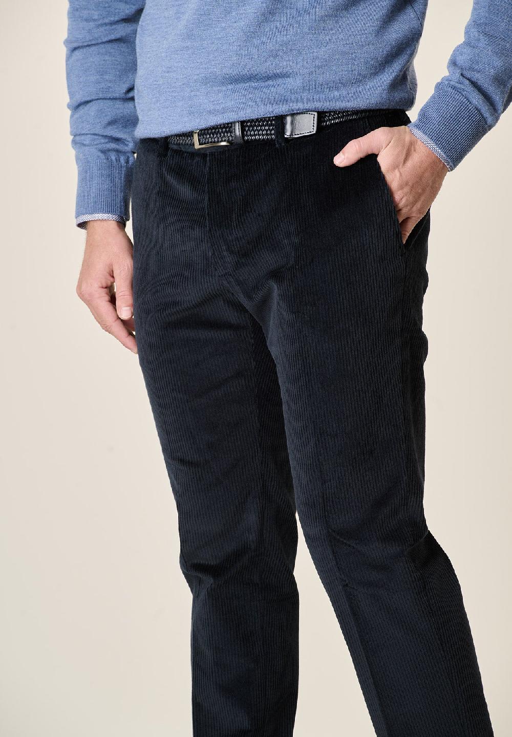 Angelico Pantalone blu velluto coste larghe custom fit Nuova
