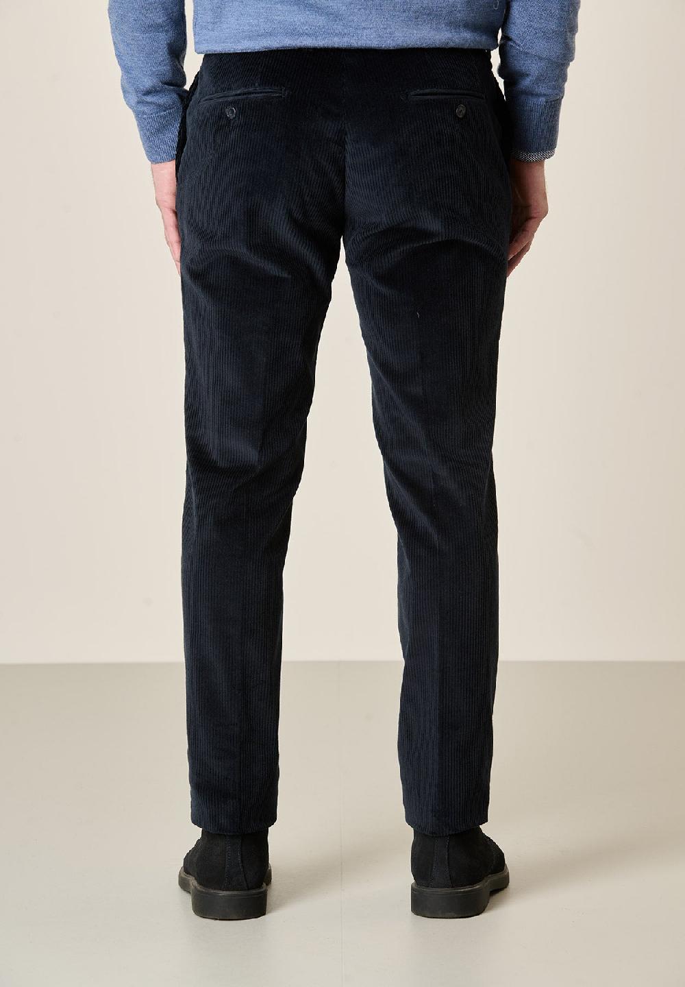 Angelico Pantalone blu velluto coste larghe custom fit Nuova