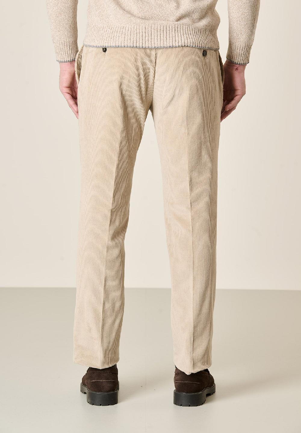 Angelico Pantalone beige velluto coste larghe custom fit Moda
