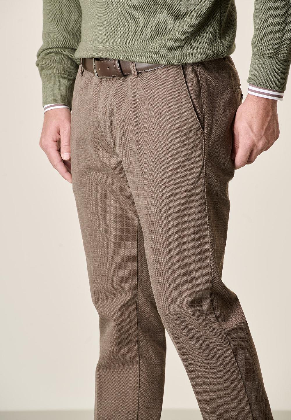 Angelico Pantalone moro armatura cotone stretch slim fit In Linea
