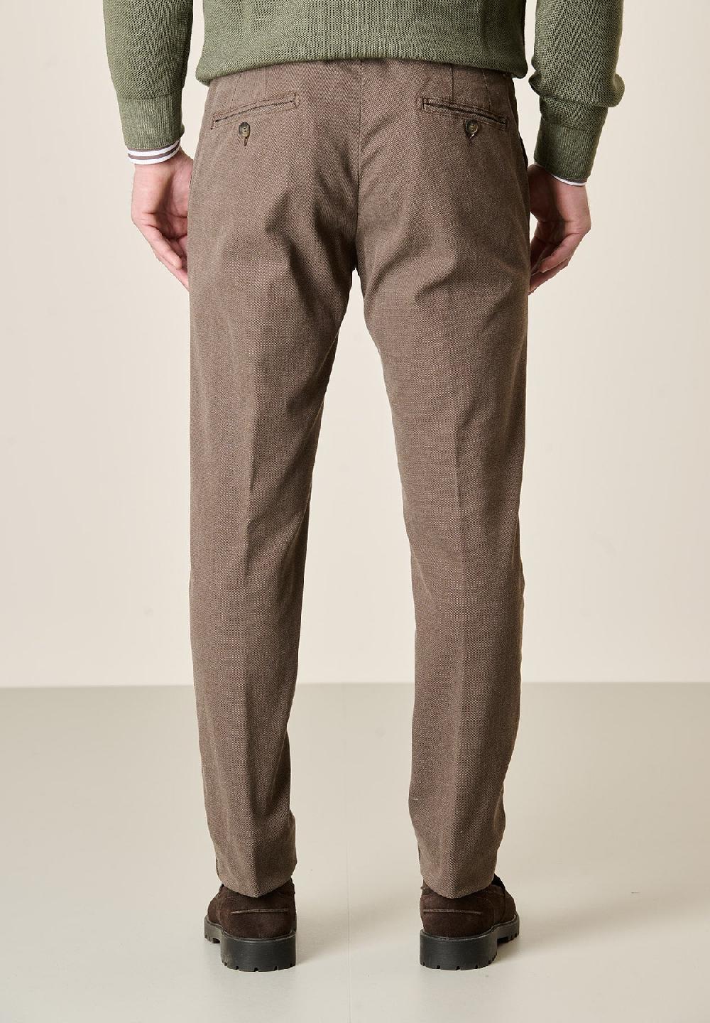 Angelico Pantalone moro armatura cotone stretch slim fit In Linea