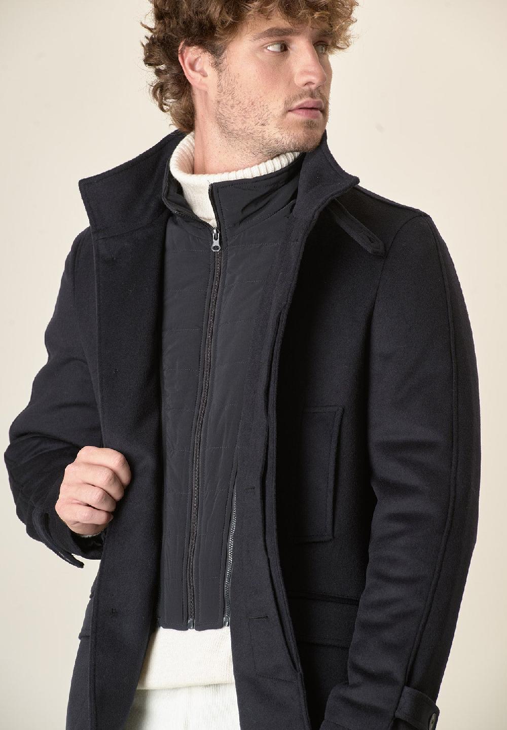 Angelico Giaccone blu caban pettorina staccabile Vendita