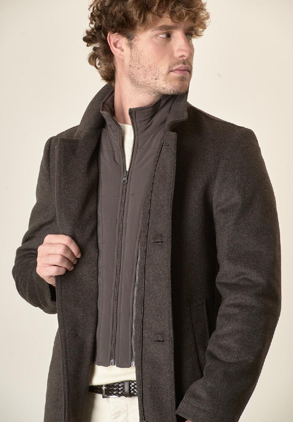 Angelico Cappotto moro collo coreano pettorina staccabile Pezzi Unici