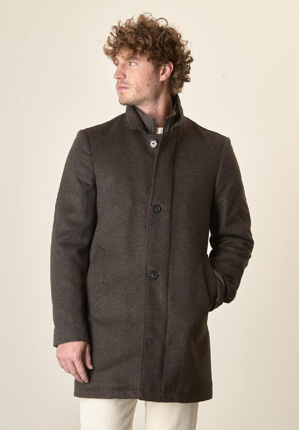 Angelico Cappotto moro collo coreano pettorina staccabile Pezzi Unici