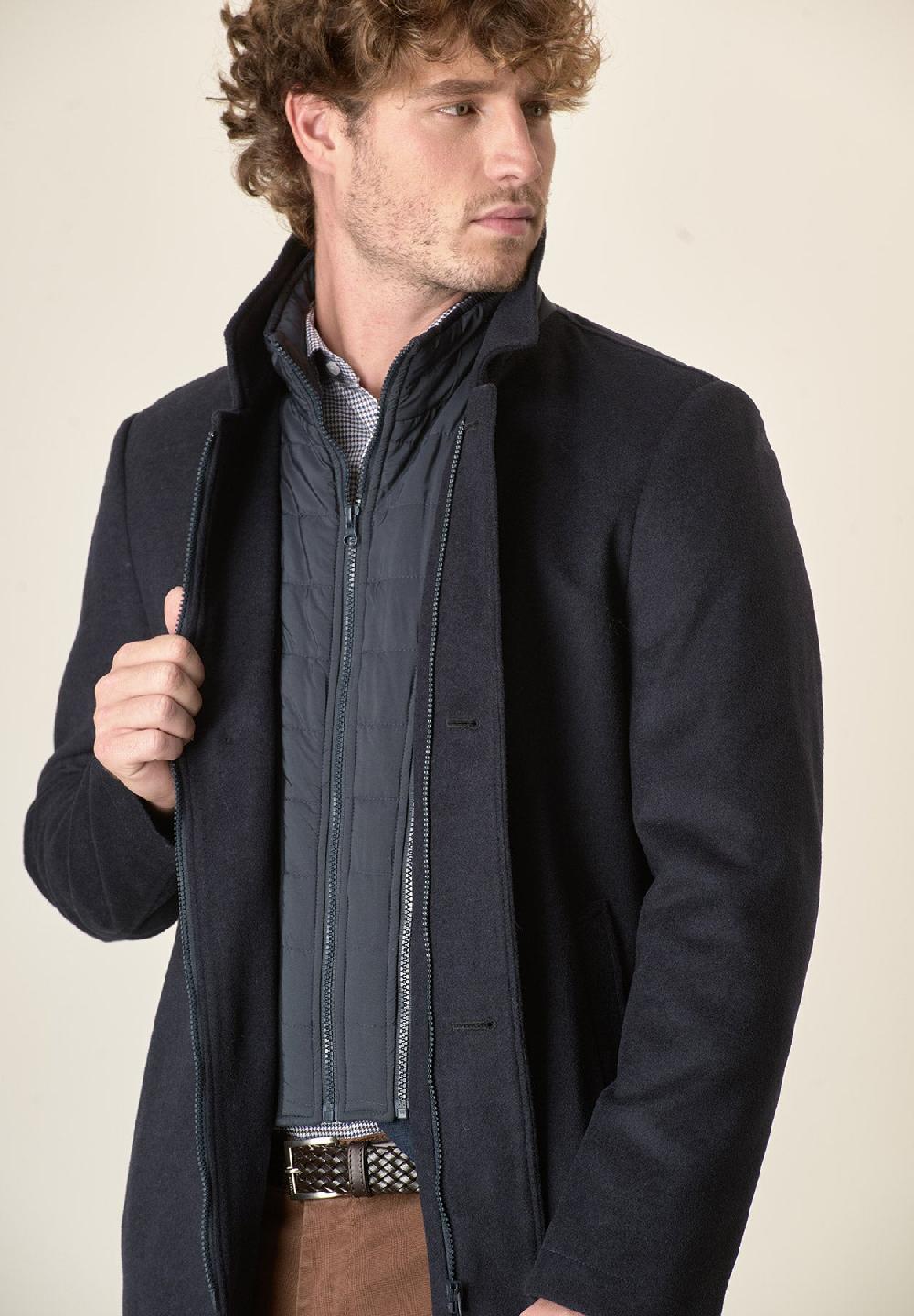 Angelico Cappotto blu collo coreano pettorina staccabile Qualità Garantita