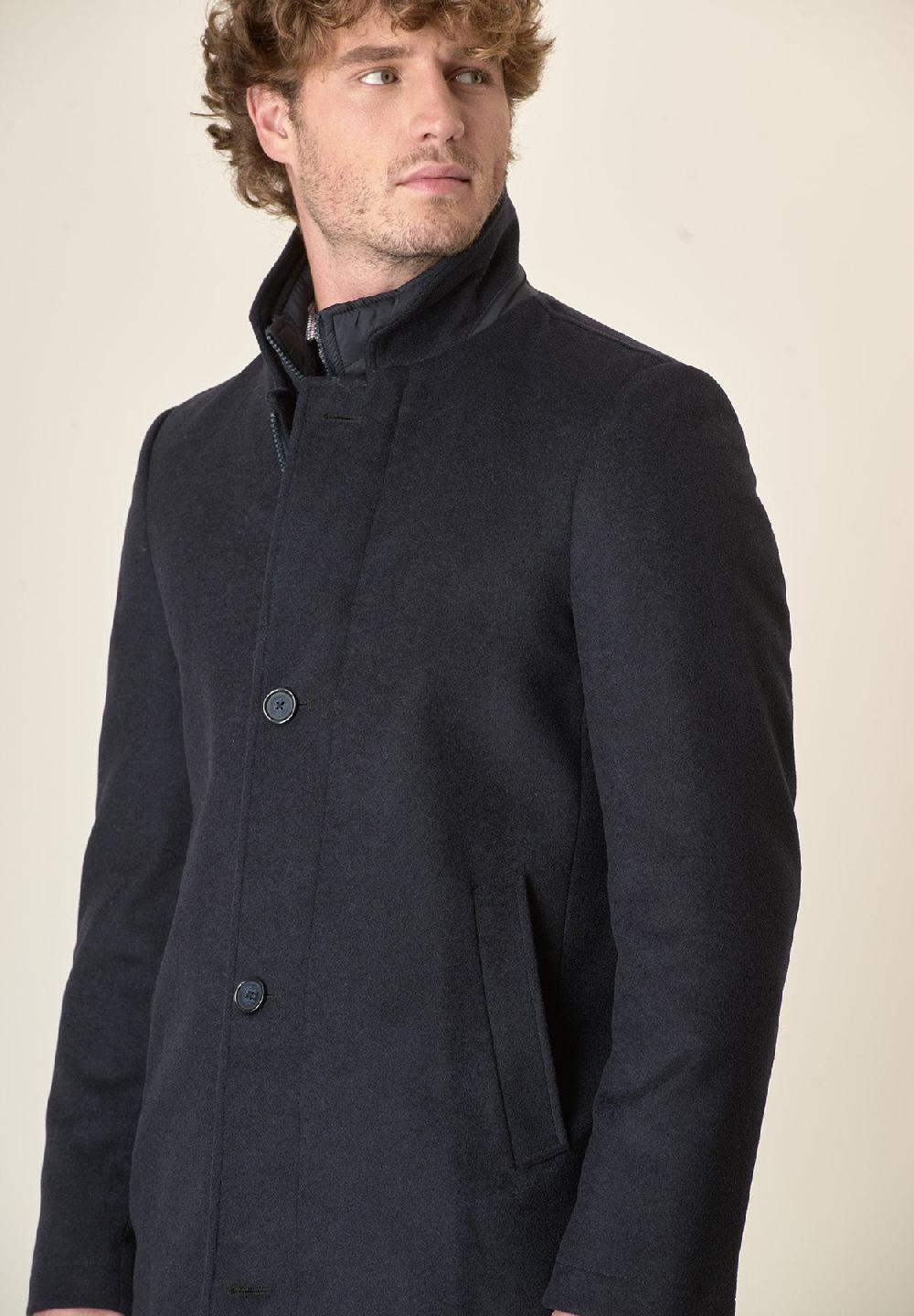 Angelico Cappotto blu collo coreano pettorina staccabile Qualità Garantita