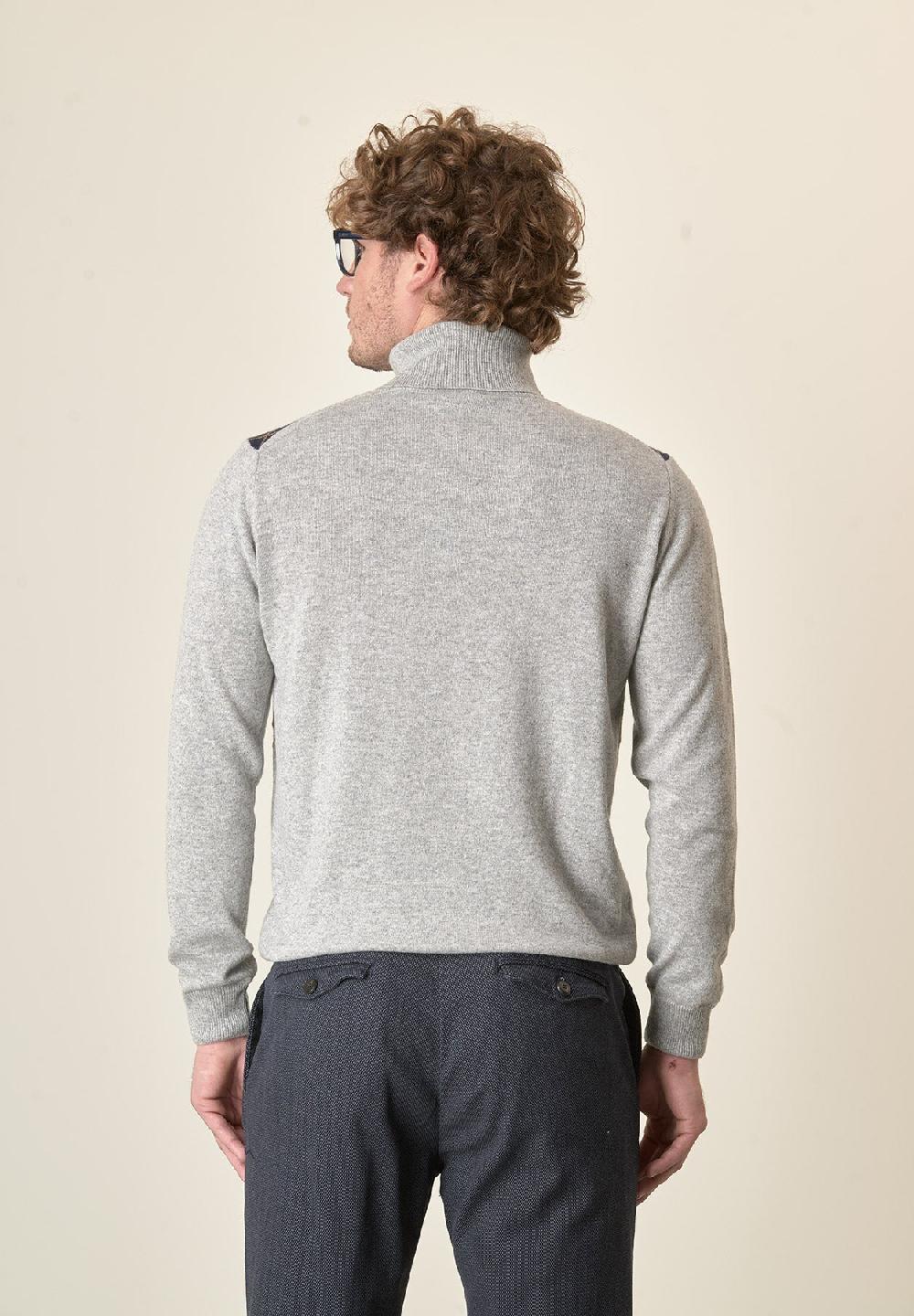 Angelico Dolcevita grigio motivo rombi misto cashmere Negozi Online