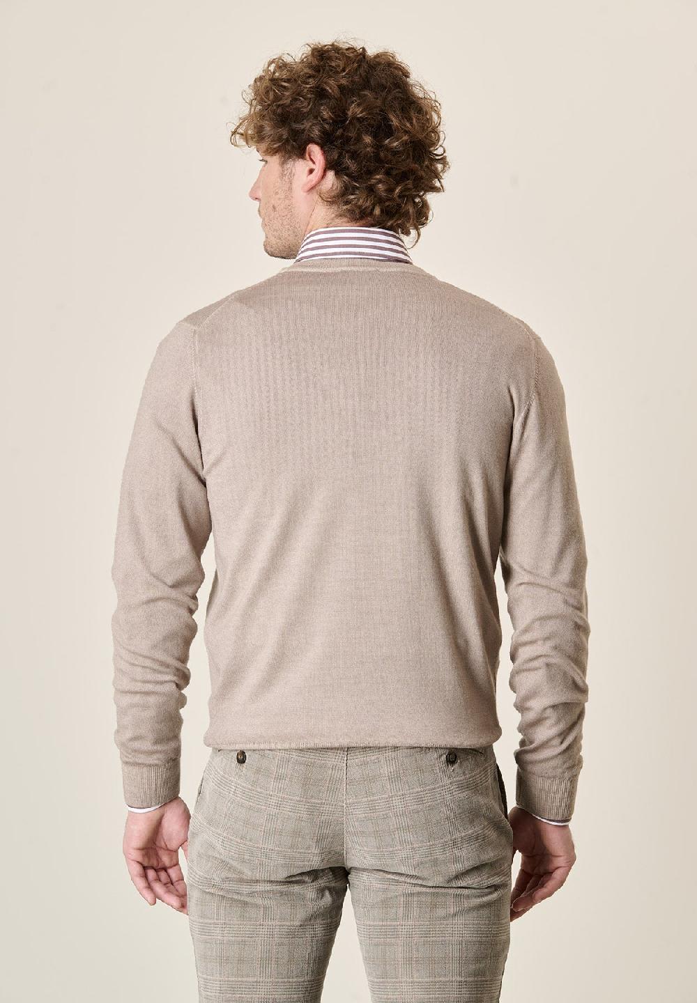 Angelico Girocollo beige lana acidata Consegna Veloce