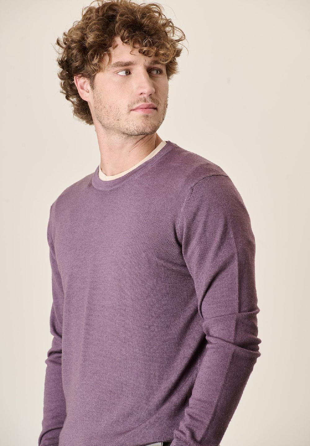 Angelico Girocollo viola lana acidata Affare Del Giorno