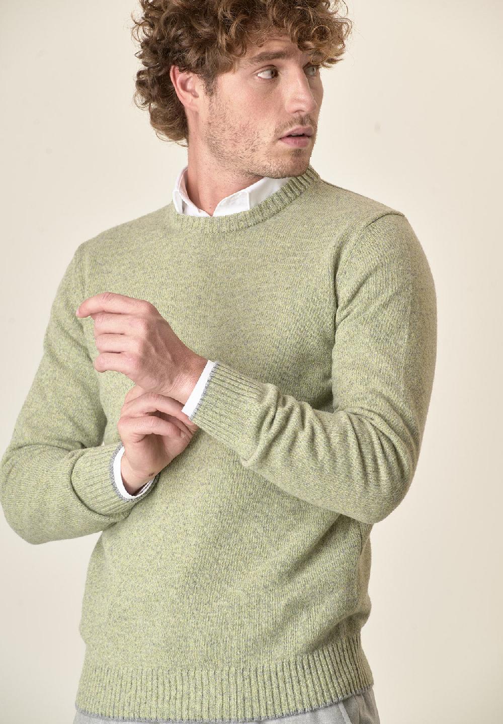 Angelico Girocollo verde moulinè misto lana Convenienza