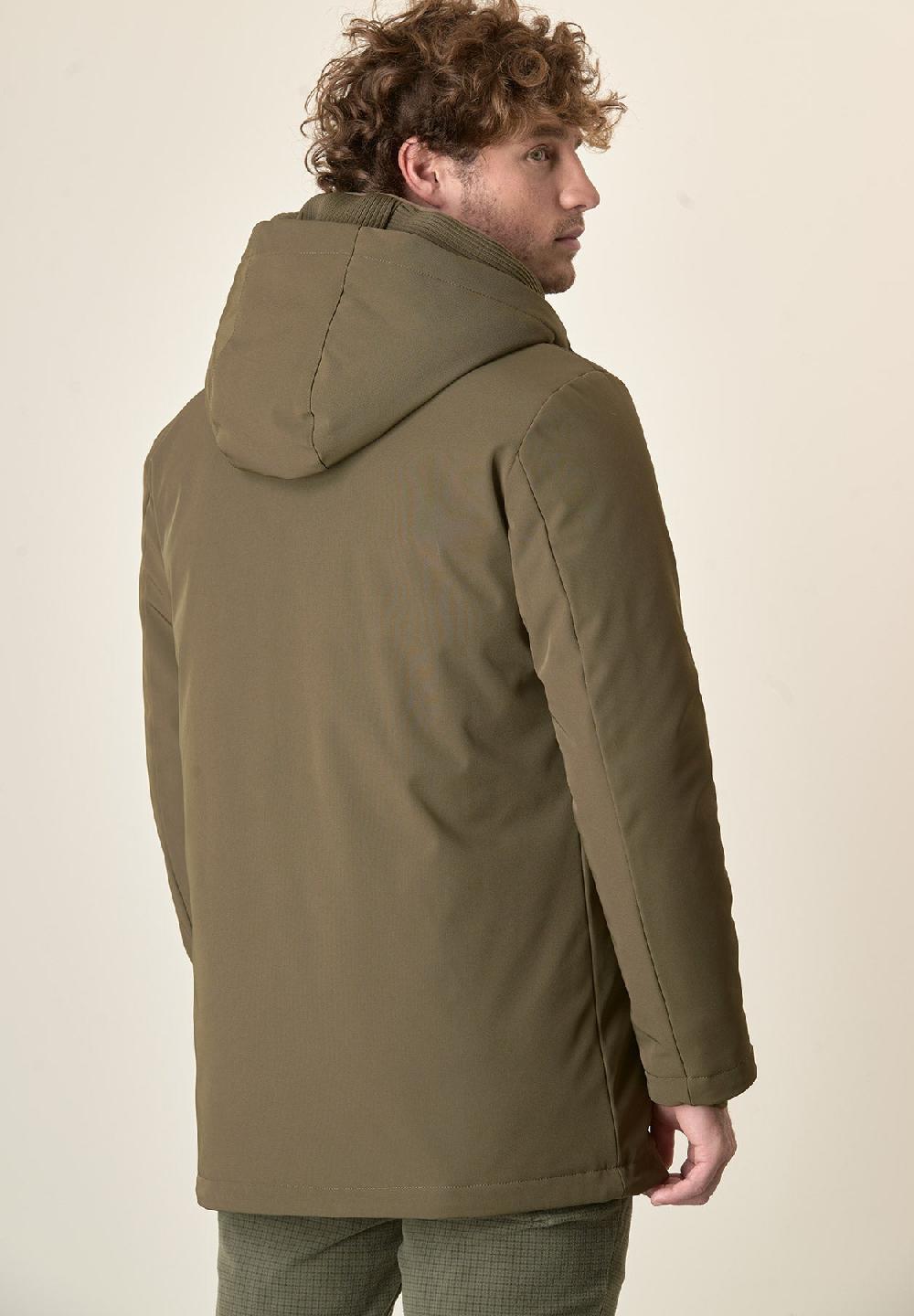 Angelico Giaccone verde militare cappuccio e pettorina staccabili Offerta Anniversario