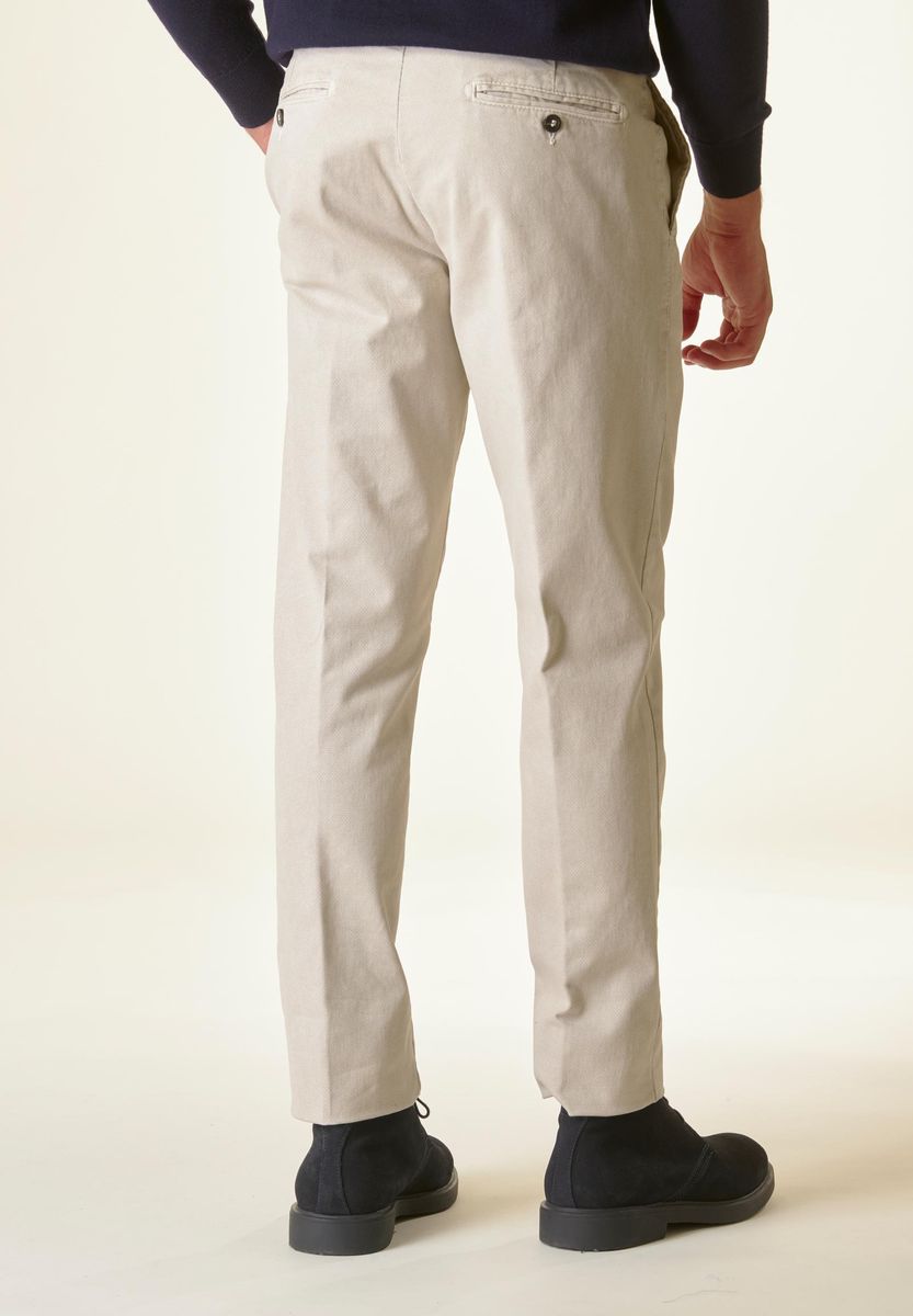 Angelico Pantalone gesso cotone micro-stampa regular Smaltimento dello stoccaggio
