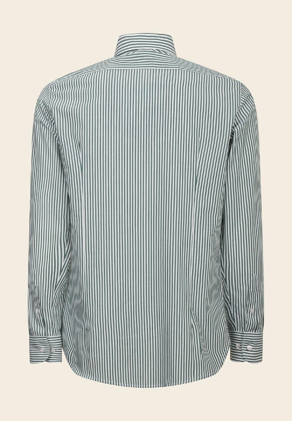 Angelico Camicia verde bacchettina cotone slim fit Sconto