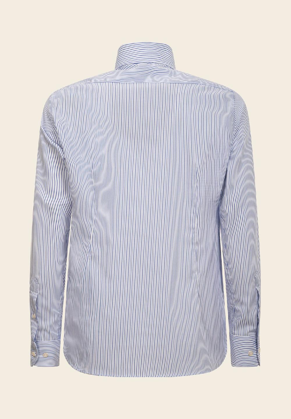 Angelico Camicia bianca blu rigata cotone no-stiro custom fit Online