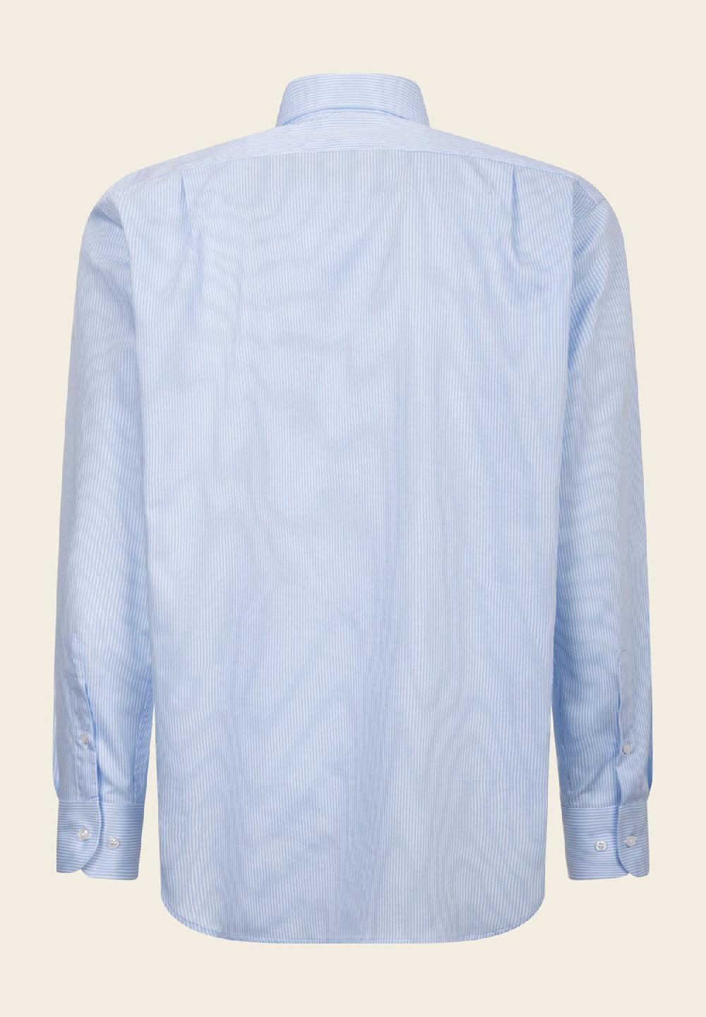 Angelico Camicia azzurra bianca bacchettina cotone comfort fit Outlet
