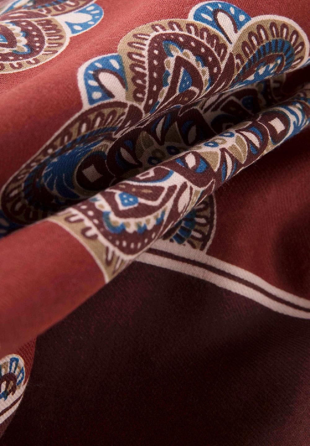 Angelico Sciarpa bordeaux fantasia cotone lana Hotsell