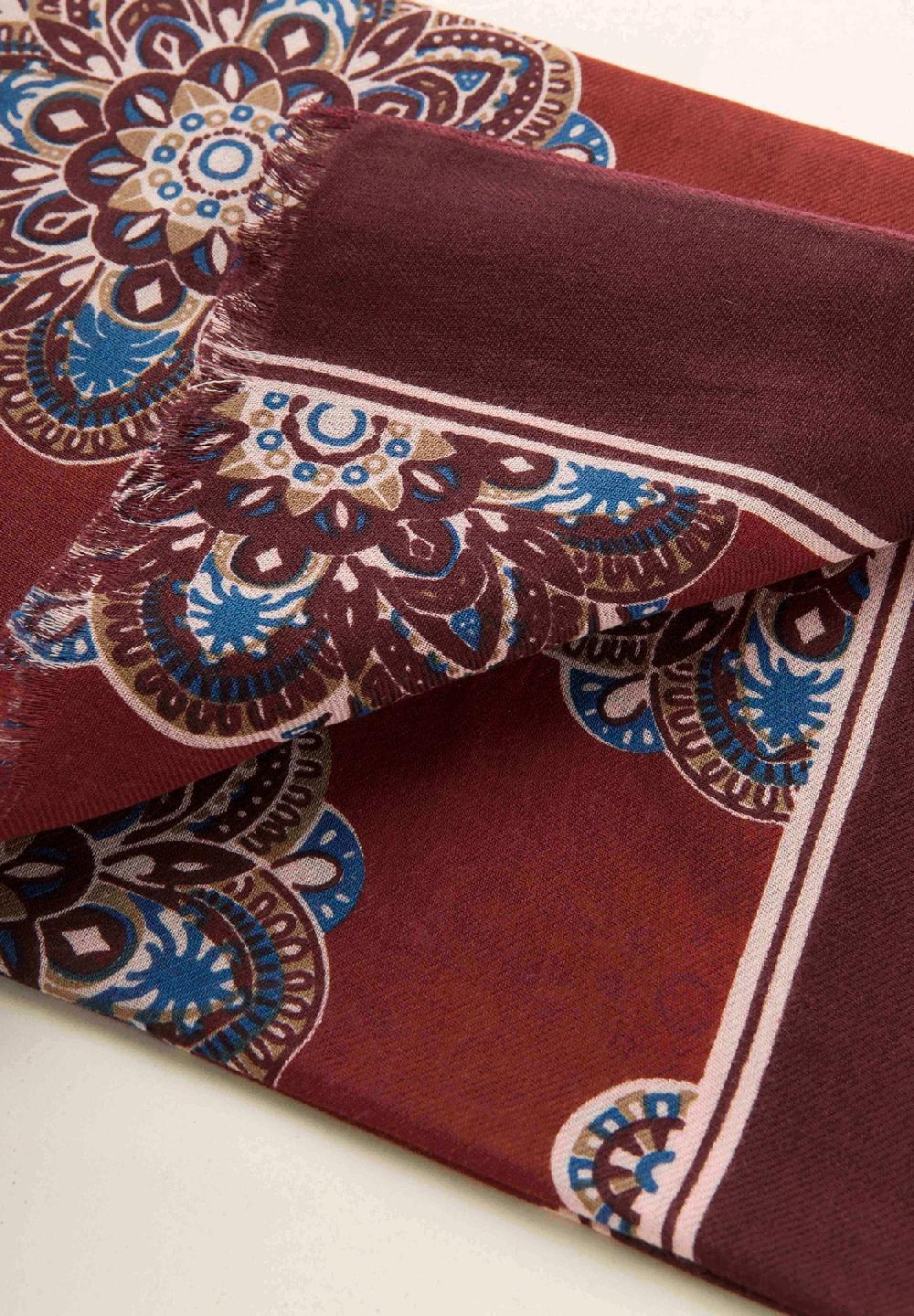 Angelico Sciarpa bordeaux fantasia cotone lana Hotsell
