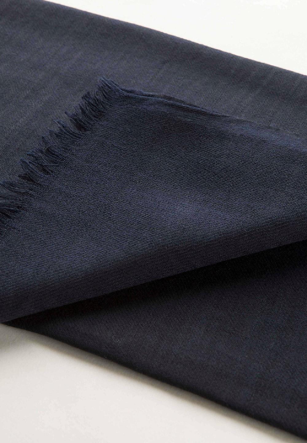 Angelico Sciarpa navy lana merinos frange In Saldo
