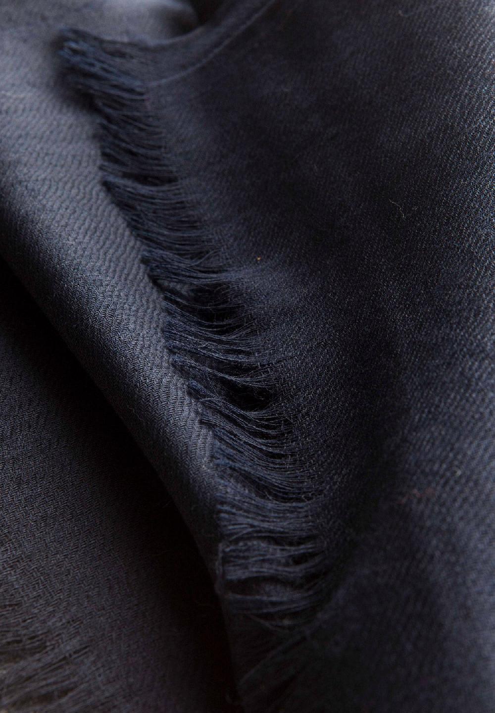 Angelico Sciarpa navy lana merinos frange In Saldo