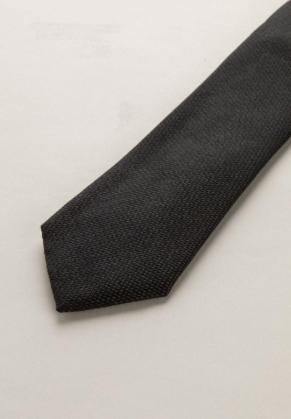 Angelico Cravatta nera microarmatura seta cotone Convenienza