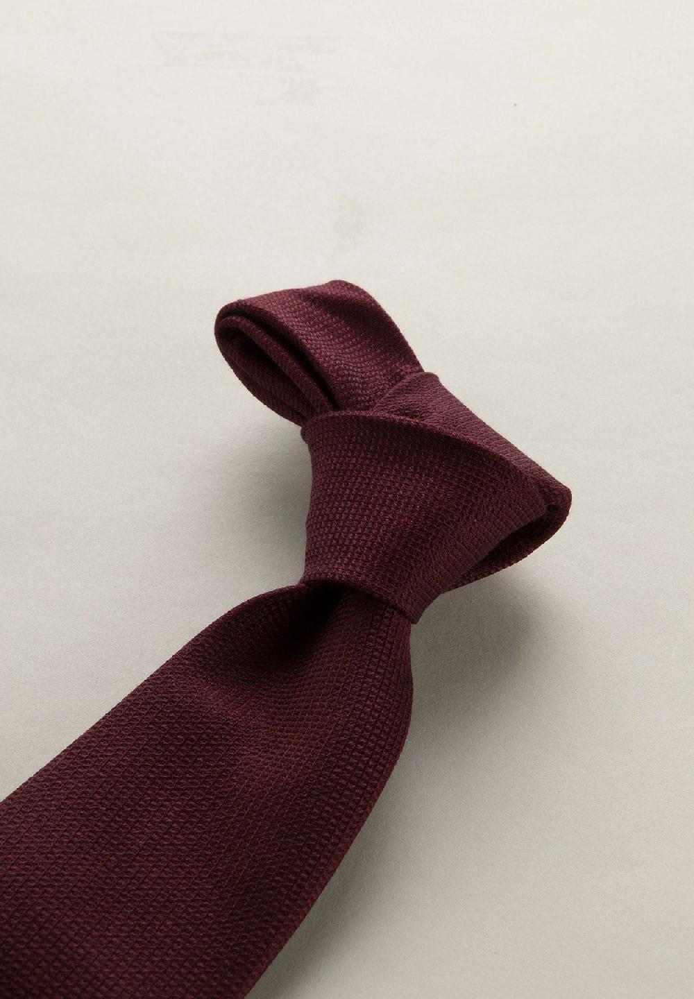 Angelico Cravatta bordeaux microarmatura seta cotone Presa
