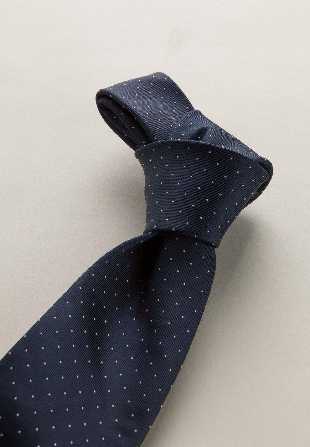 Angelico Cravatta blu micro pois seta In Vendita