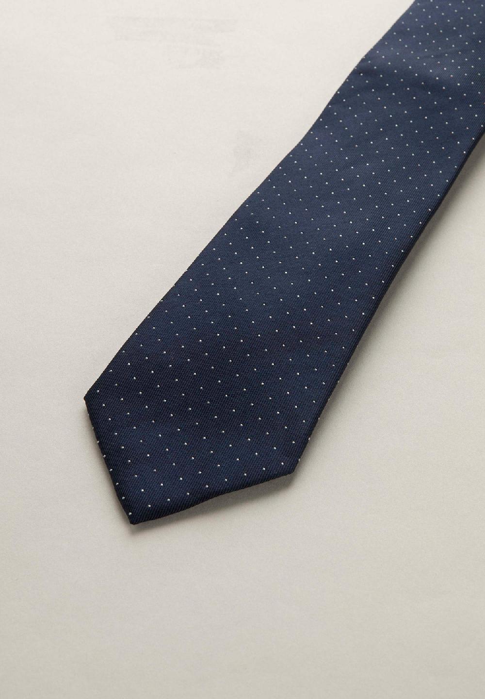 Angelico Cravatta blu micro pois seta In Vendita