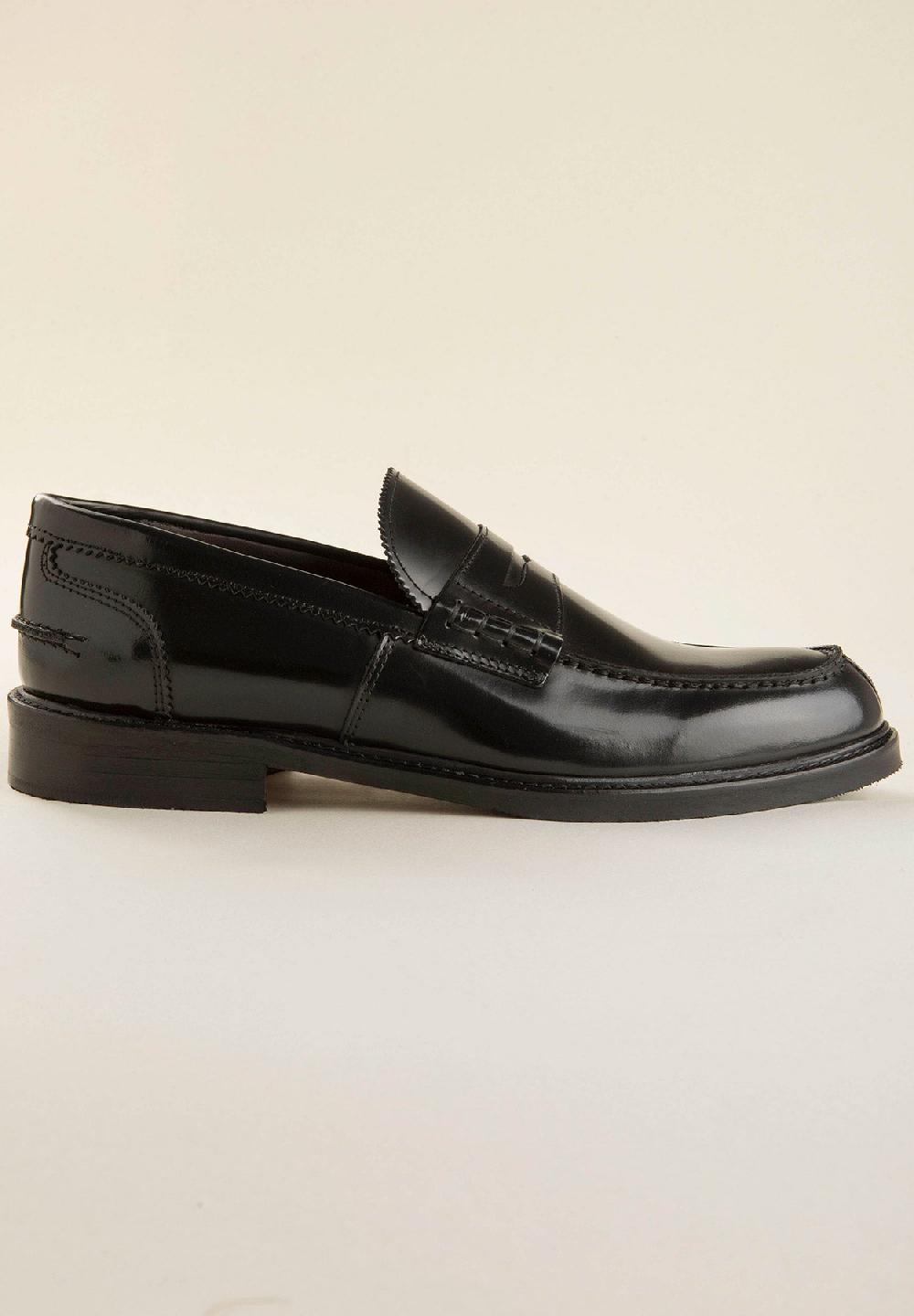 Angelico Mocassino nero pelle abrasivata Hotsell