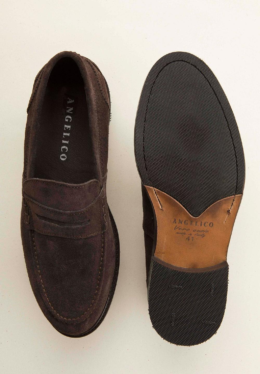 Angelico Mocassino moro scamosciato pelle Vendita Calda