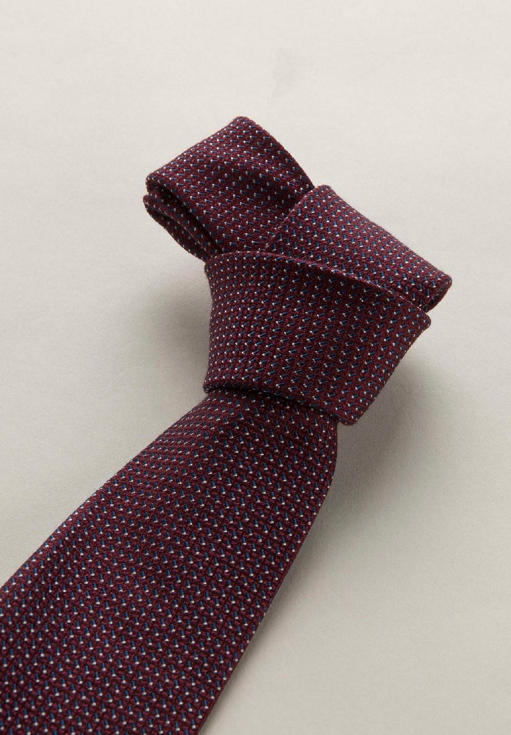 Angelico Cravatta bordeaux microdisegno seta cotone Moda
