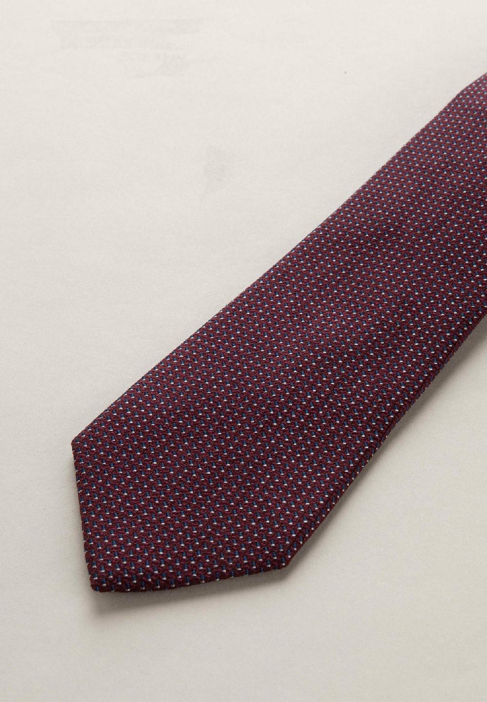 Angelico Cravatta bordeaux microdisegno seta cotone Moda