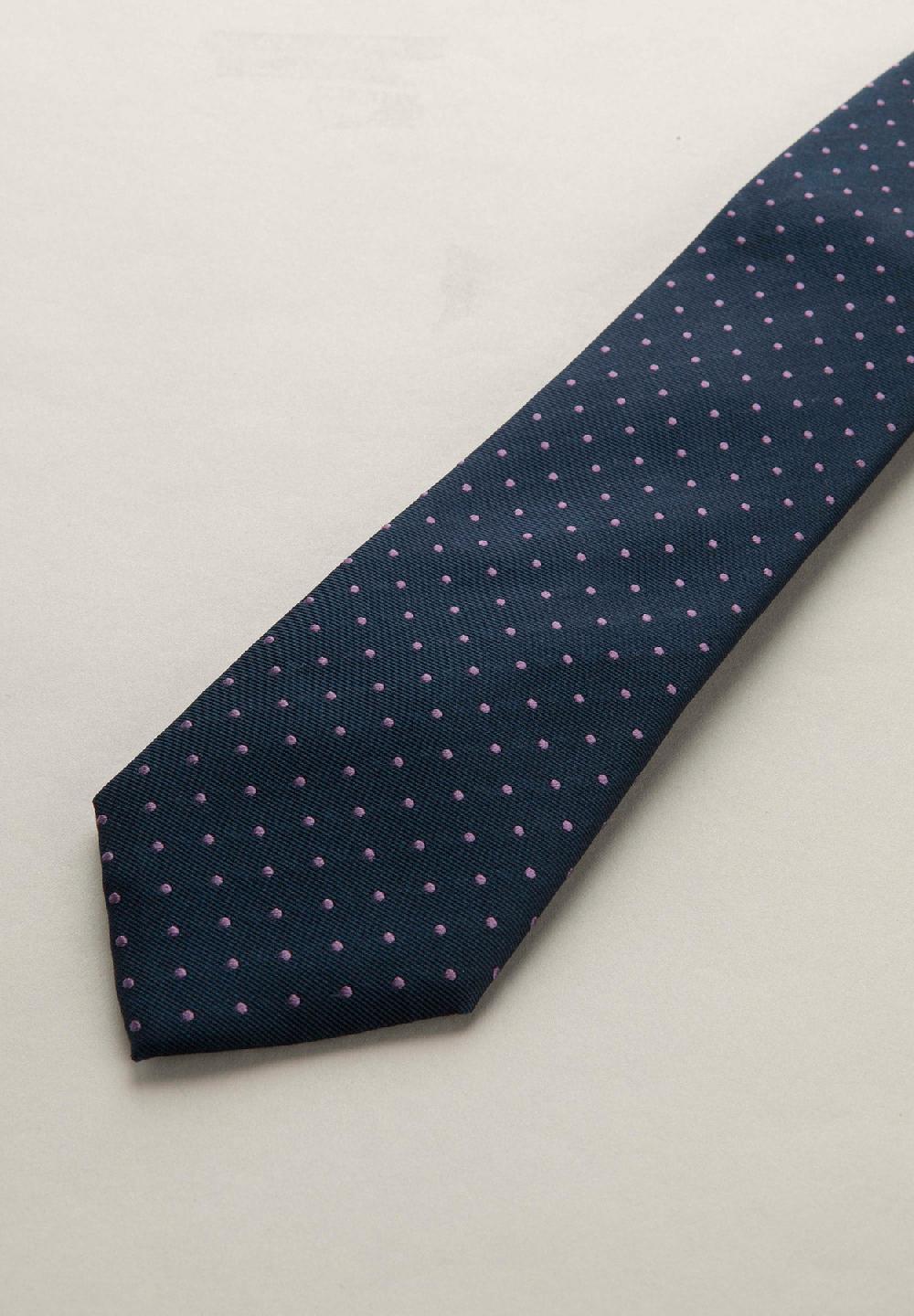 Angelico Cravatta blu pois seta Qualità