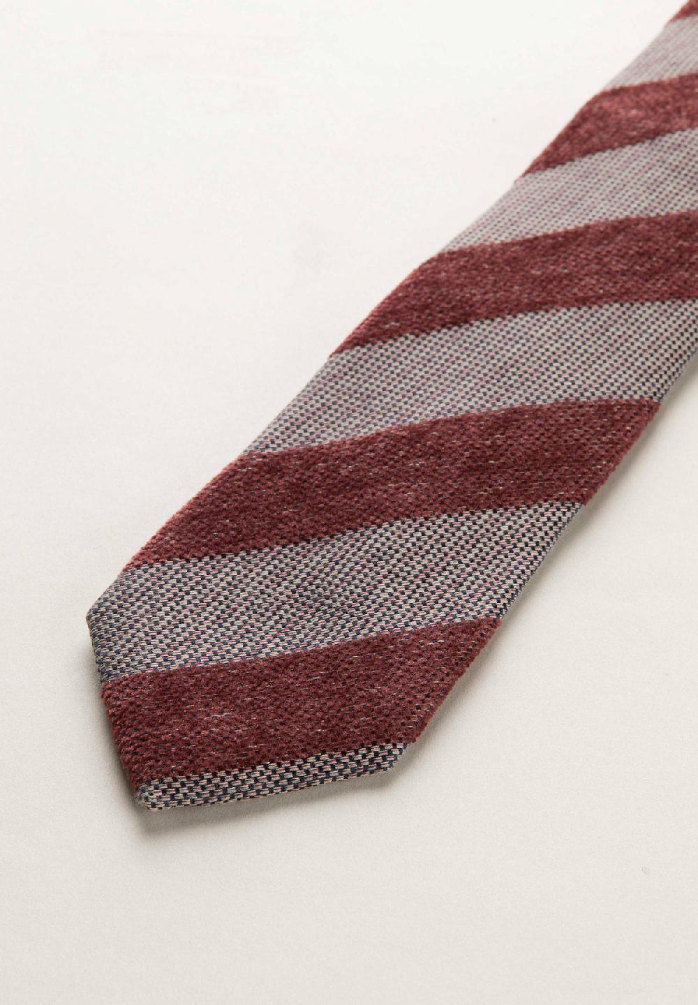 Angelico Cravatta bordeaux grigio regimental effetto lana Spedizione Gratuita