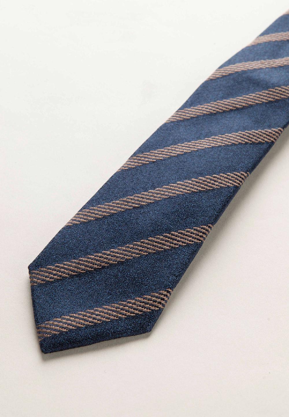 Angelico Cravatta blu moro regimental effetto lana Pezzi Unici