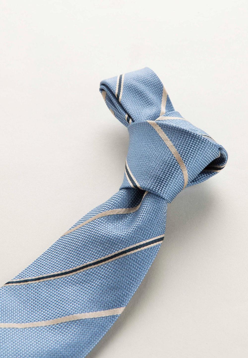 Angelico Cravatta blu nocciola regimental set Qualità Garantita