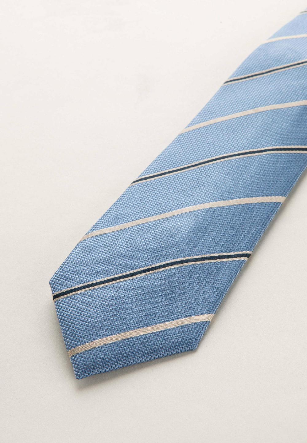 Angelico Cravatta blu nocciola regimental set Qualità Garantita