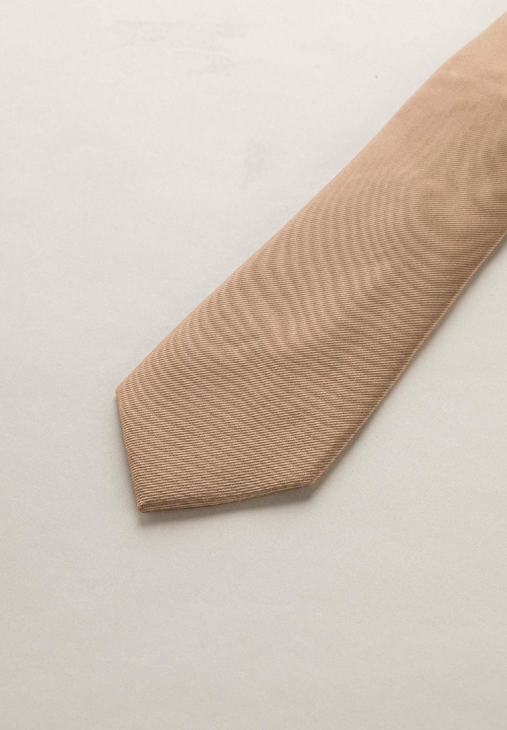 Angelico Cravatta beige seta unita Outlet