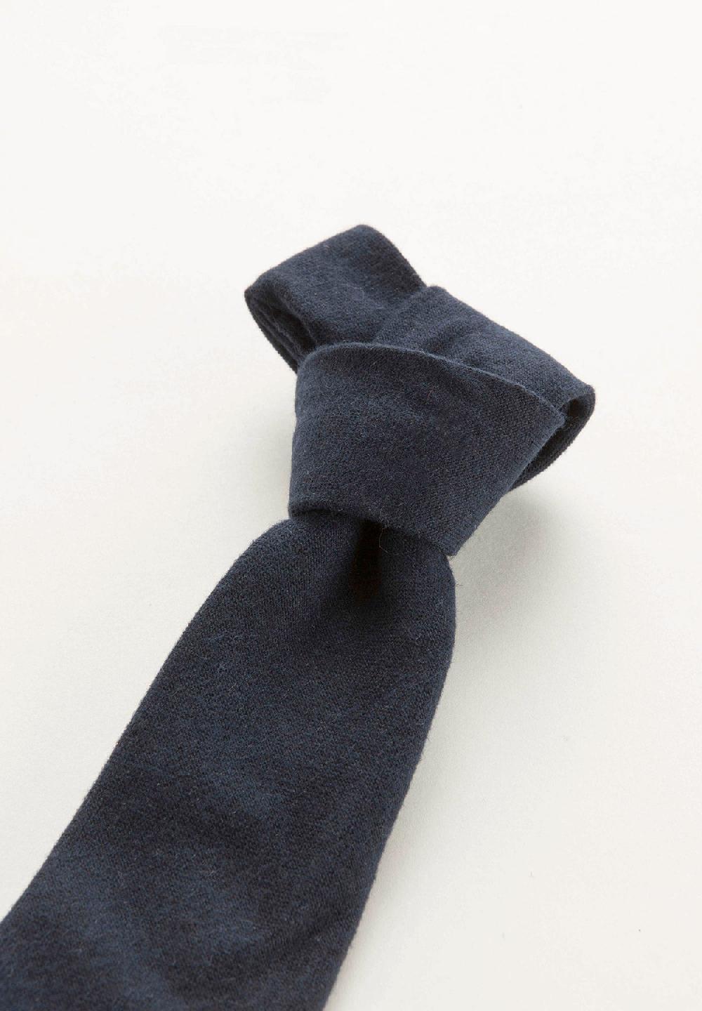 Angelico Cravatta blu navy effetto lana unita Prezzo Ridotto