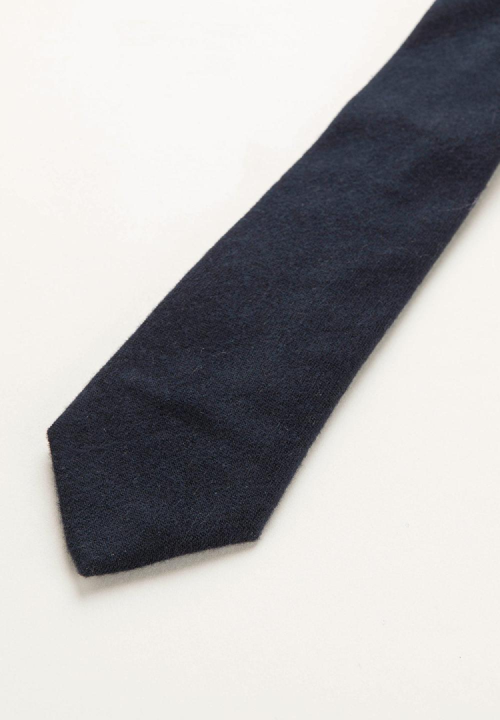 Angelico Cravatta blu navy effetto lana unita Prezzo Ridotto