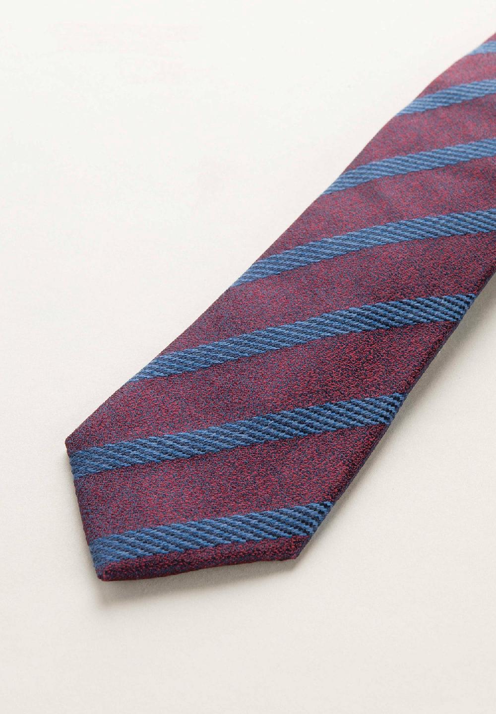 Angelico Cravatta blu bordeaux regimental effetto lana Presa