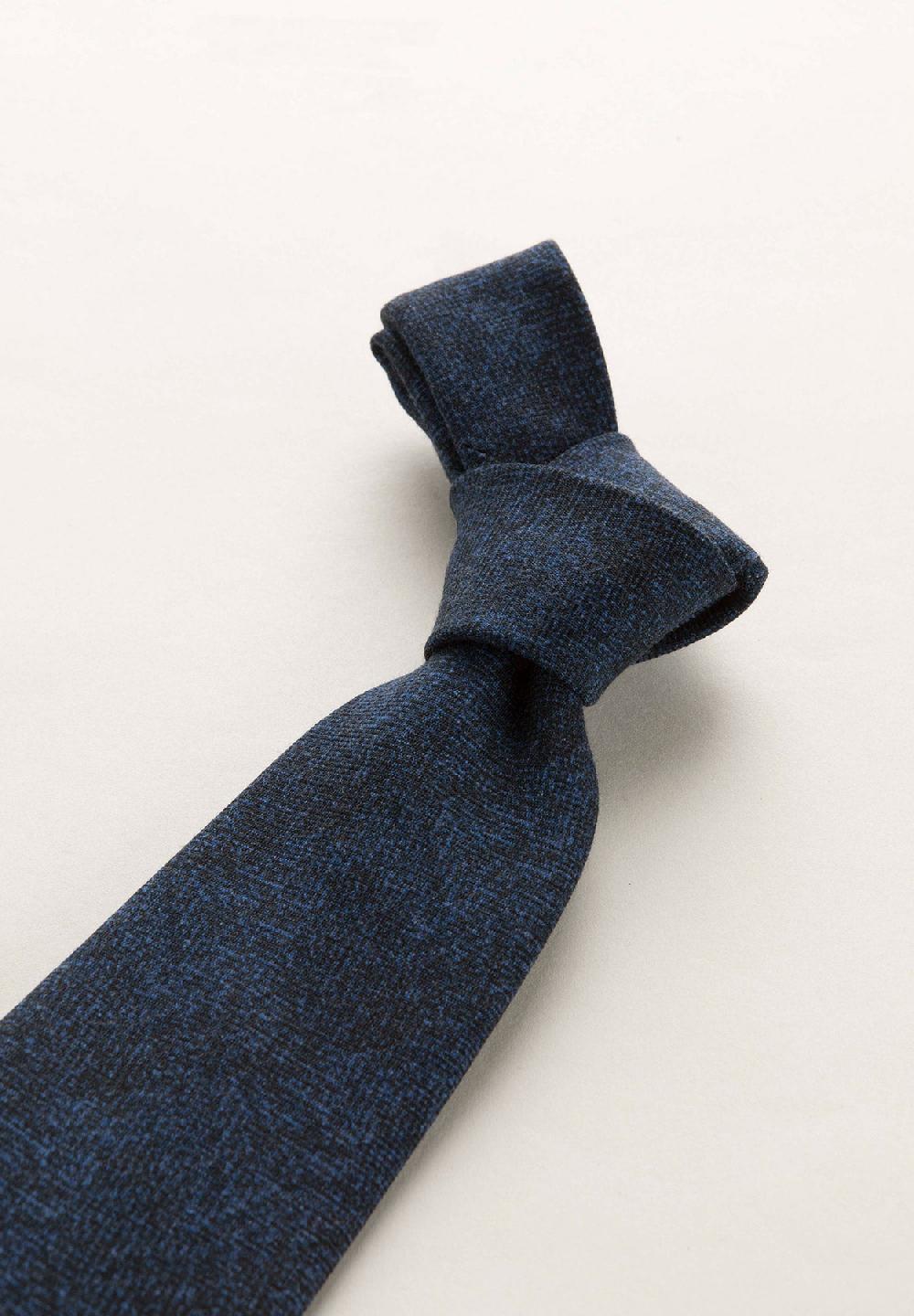Angelico Cravatta blu scura melange lana Sconto