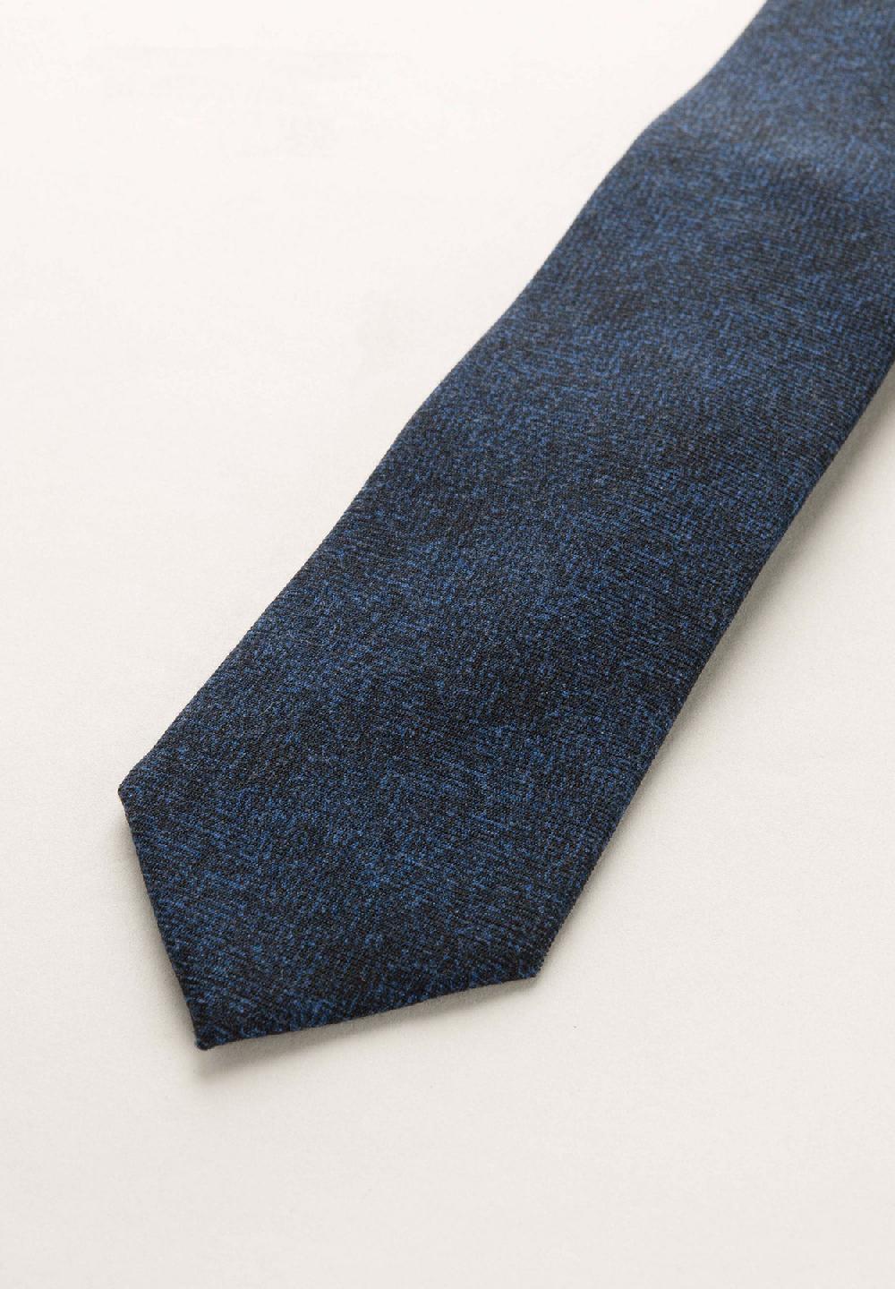 Angelico Cravatta blu scura melange lana Sconto